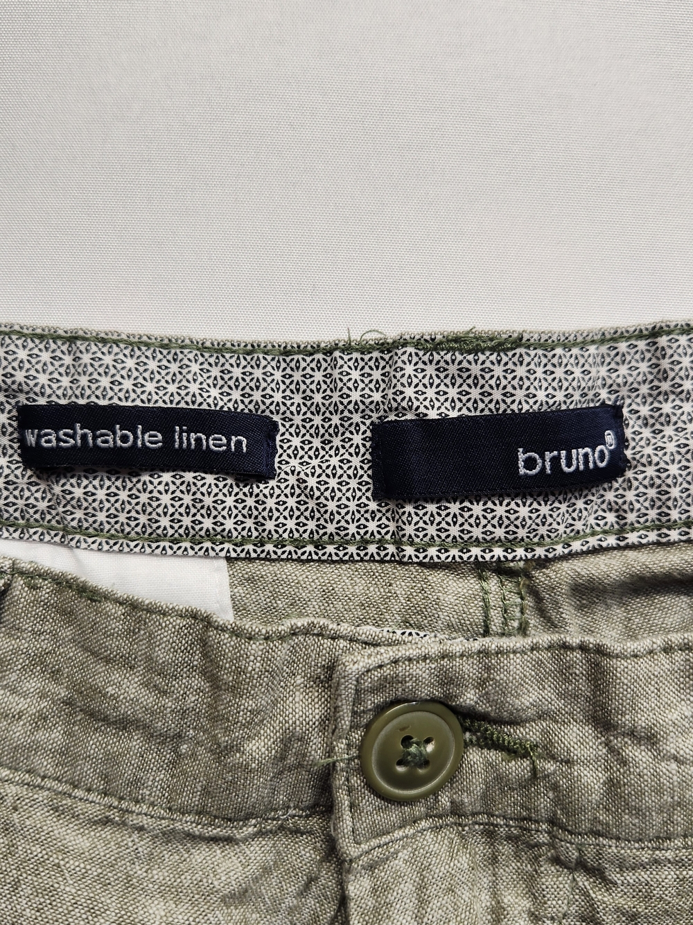 ⭐️Bruno Linen Blend Chino Shorts Sage Green 32 Classic Coastal - Picture 7 of 13